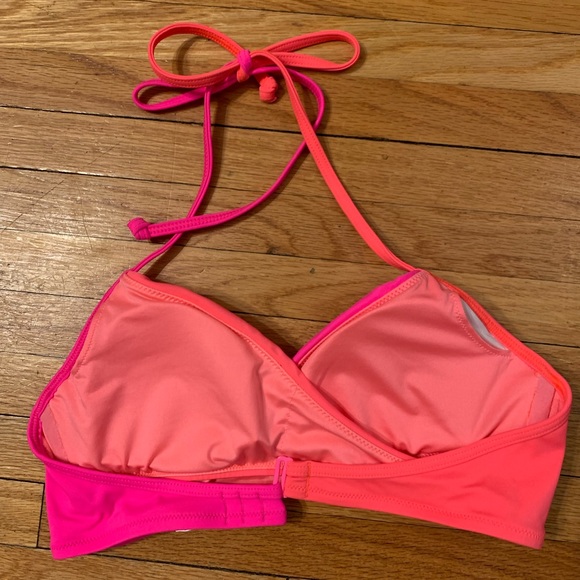 PINK swim pink and coral body wrap top - Picture 2 of 2